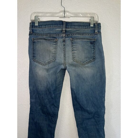 REBECCA MINKOFF Jane Skinny Jean Distressed Medium Wash Low Rise 28 X - Picture 3 of 7